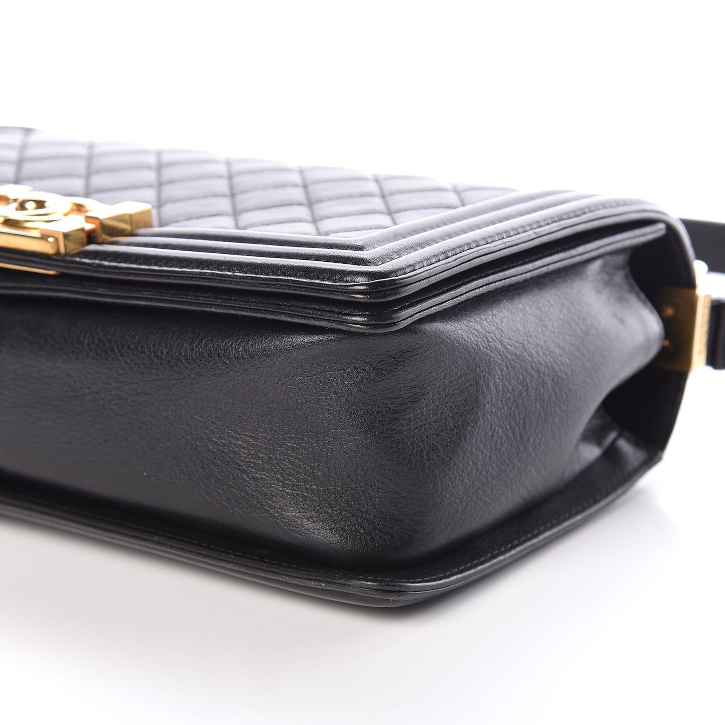 Calfskin Quilted Medium Boy Flap Black