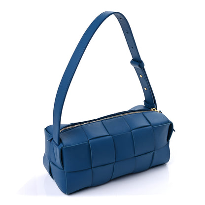Bottega Veneta Lambskin Maxi Intrecciato Small Brick Cassette Bag Blue 2 of 8