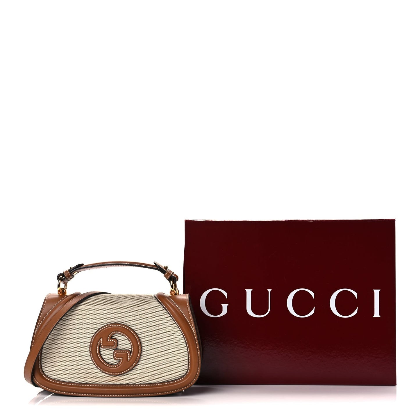 Canvas Medium Blondie Top Handle Bag Brown