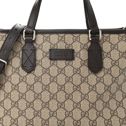 Gucci GG Supreme Monogram Small Zippered Tote Dark Brown 8 of 10