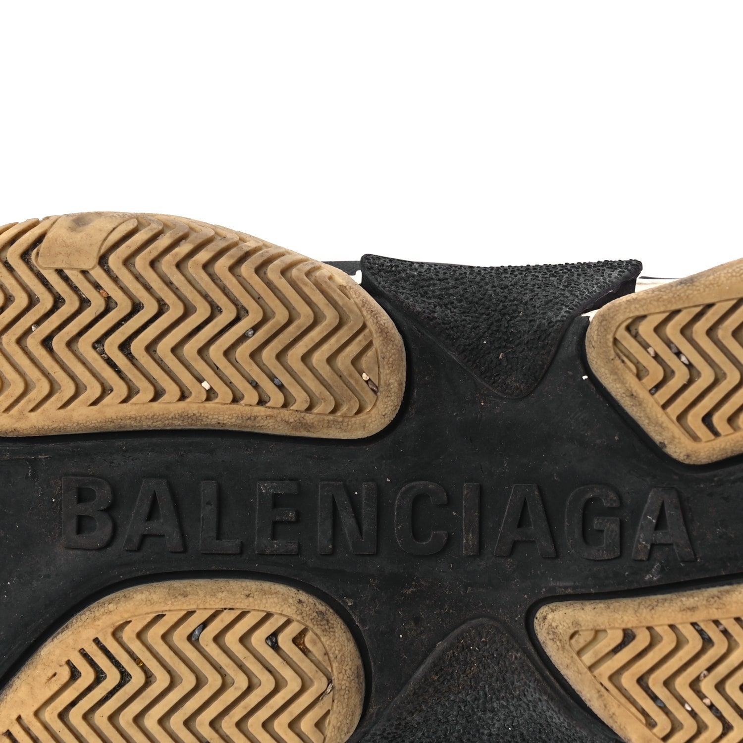 Balenciaga Fabric Mesh Washed Effect Mens Triple S Sneakers 43 Black Red 8 of 9