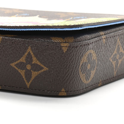 Louis Vuitton Monogram 2021 Christmas Animation China Wall Pochette Felicie Chain Wallet Myosotis Blue 9 of 9