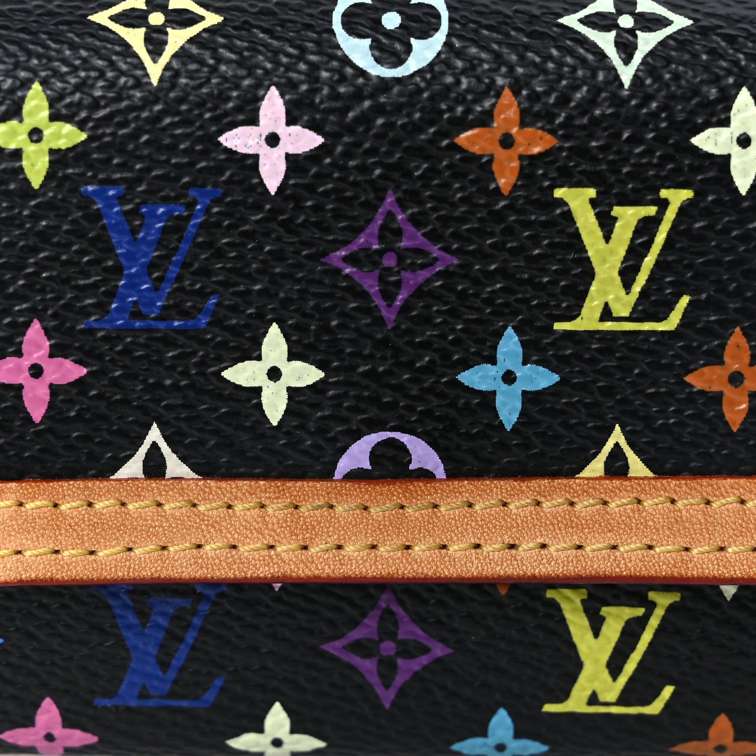 Louis Vuitton Monogram Multicolor Porte-Monnaie Plat Coin Purse Black 5 of 7
