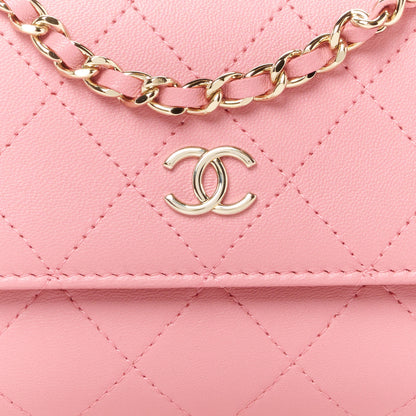Chanel Calfskin Diamond Stitched Chain Around Flap Phone Holder Dark Pink 8 of 11