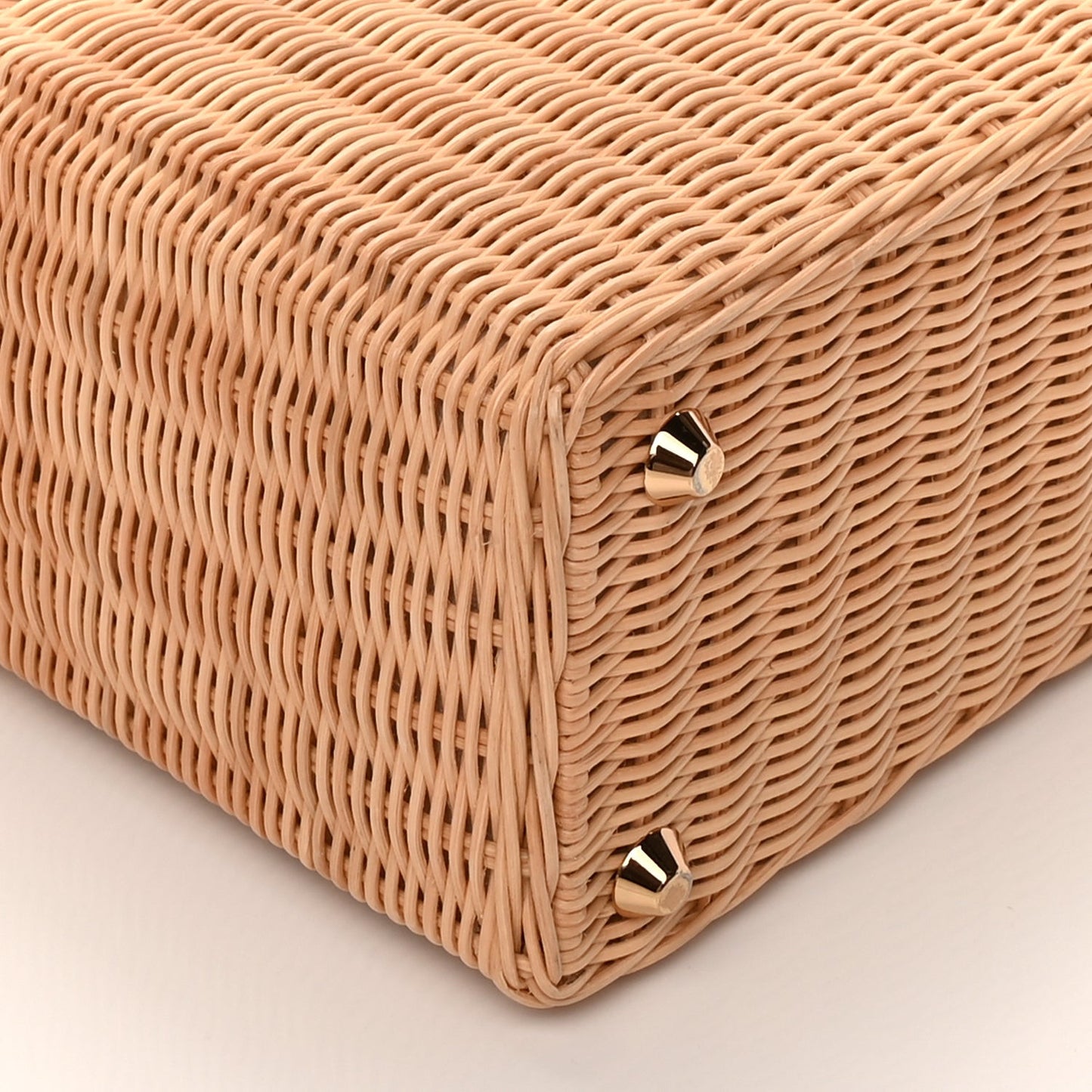 Wicker Canvas Tote Naturale White