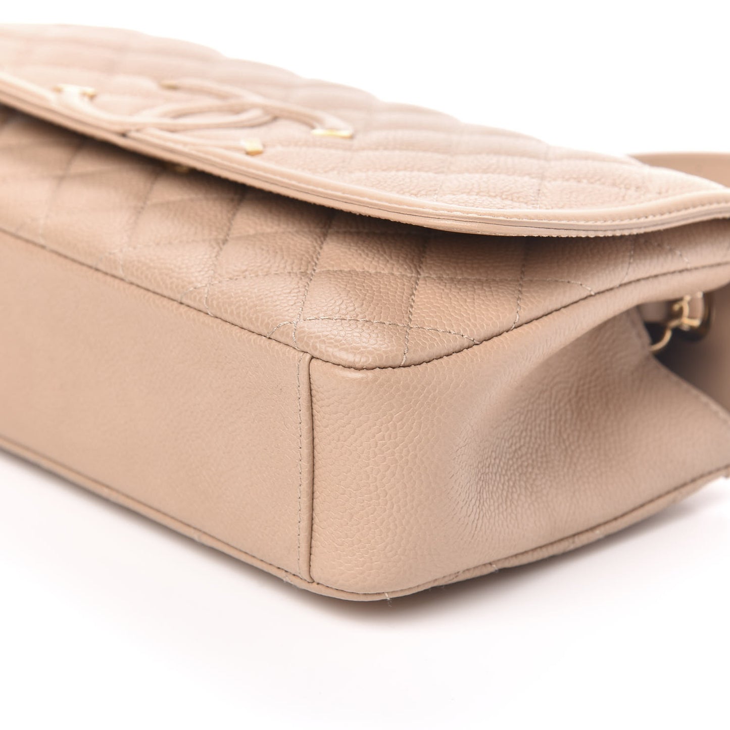 Caviar Quilted Medium CC Filigree Flap Beige