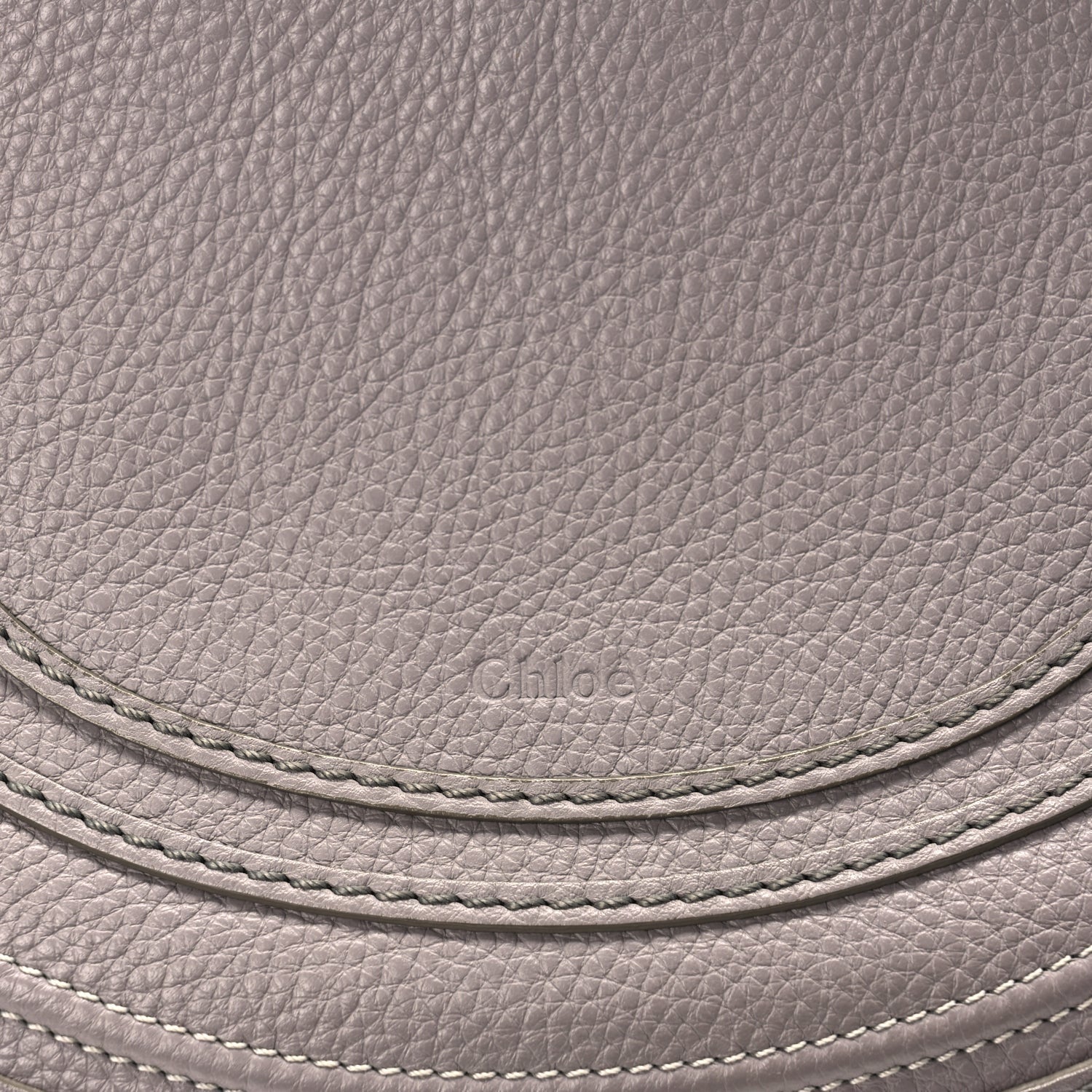 Chloe Grained Calfskin Medium Marcie Saddle Bag Cashmere Grey 6 of 8