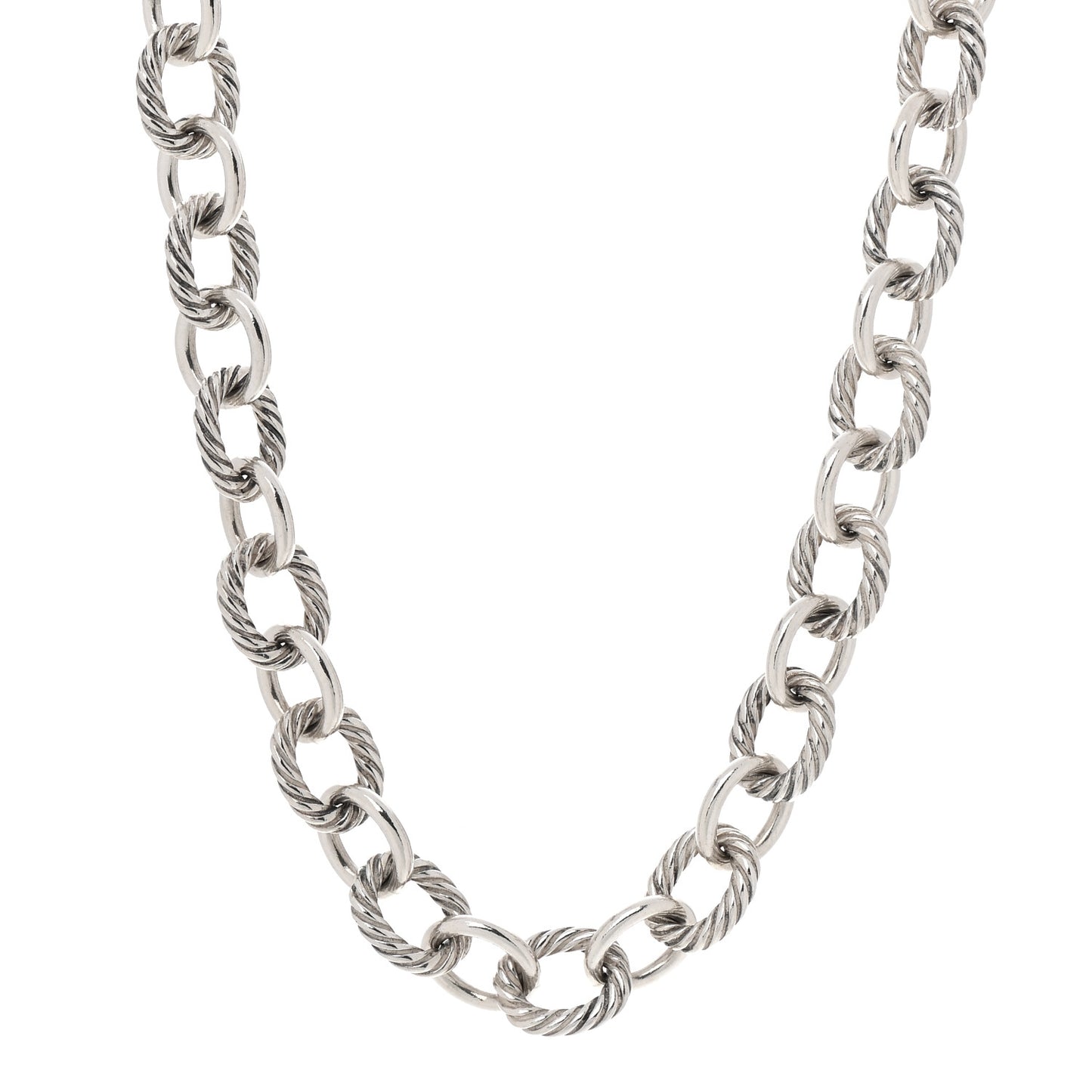Sterling Silver 12mm Oval Link Necklace