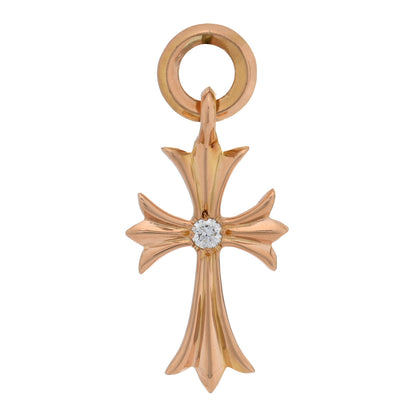 Chrome Hearts 22K Yellow Gold Diamond Tiny CH Cross Pendant 1 of 3