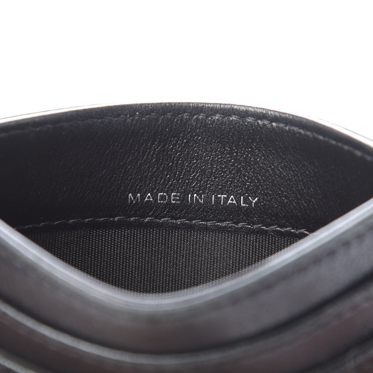 Lambskin Camellia Embossed Card Holder Black