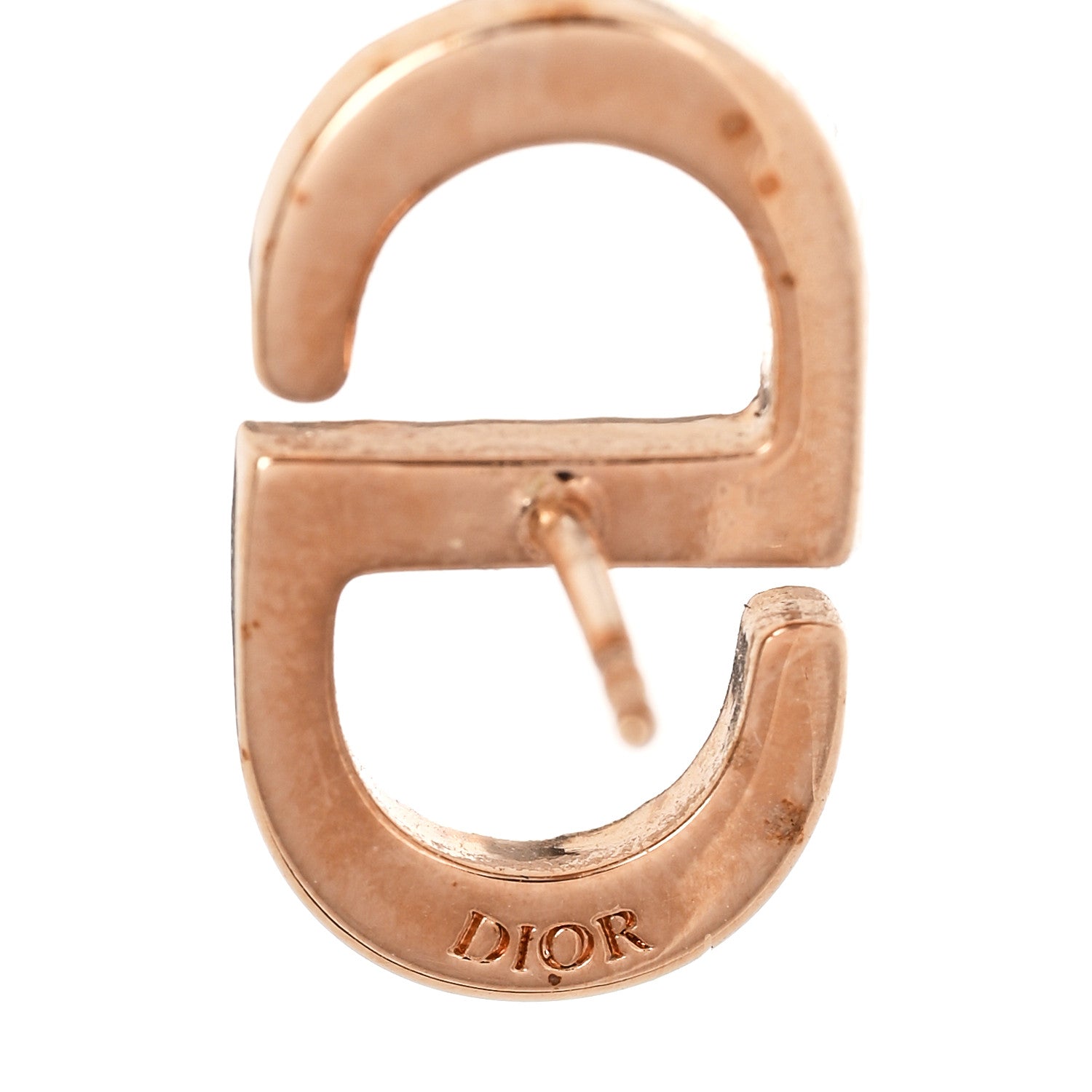 Christian Dior Crystal Petit CD Stud Earrings Rose Gold 3 of 4