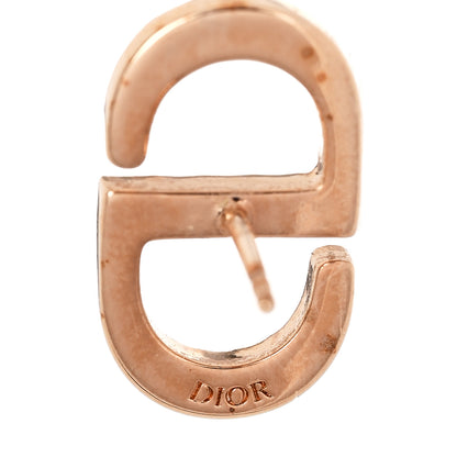 Christian Dior Crystal Petit CD Stud Earrings Rose Gold 3 of 4