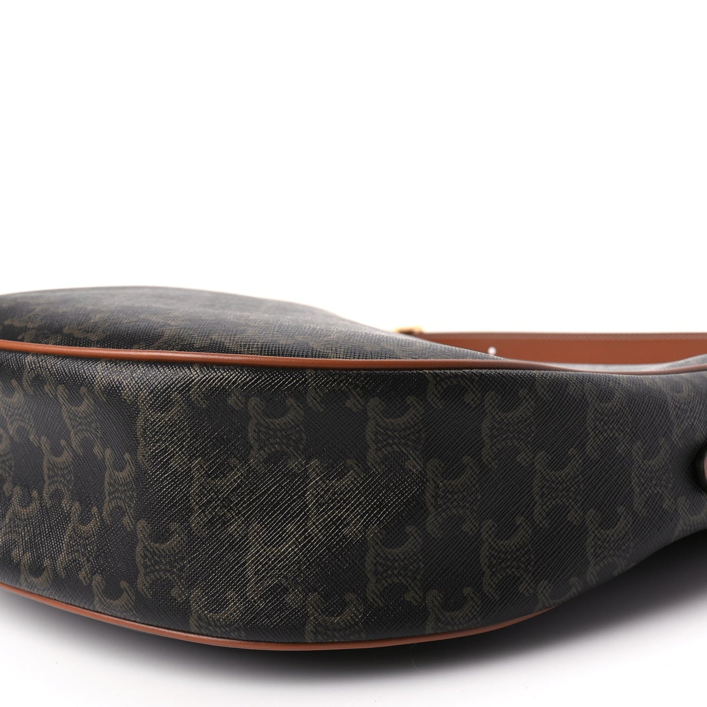 Calfskin Triomphe Canvas Heloise Shoulder Bag Tan