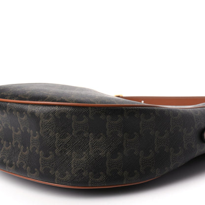 Celine Calfskin Triomphe Canvas Heloise Shoulder Bag Tan 9 of 9