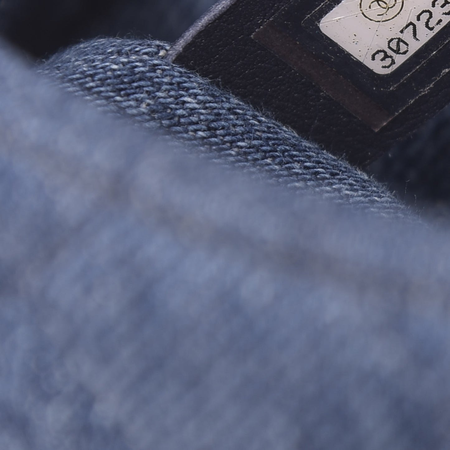 Denim CC Quilted Mini Square Flap Blue