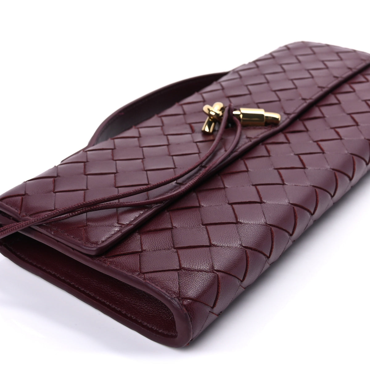 Bottega Veneta Nappa Intrecciato Long Andiamo Top Handle Clutch Barolo 8 of 9