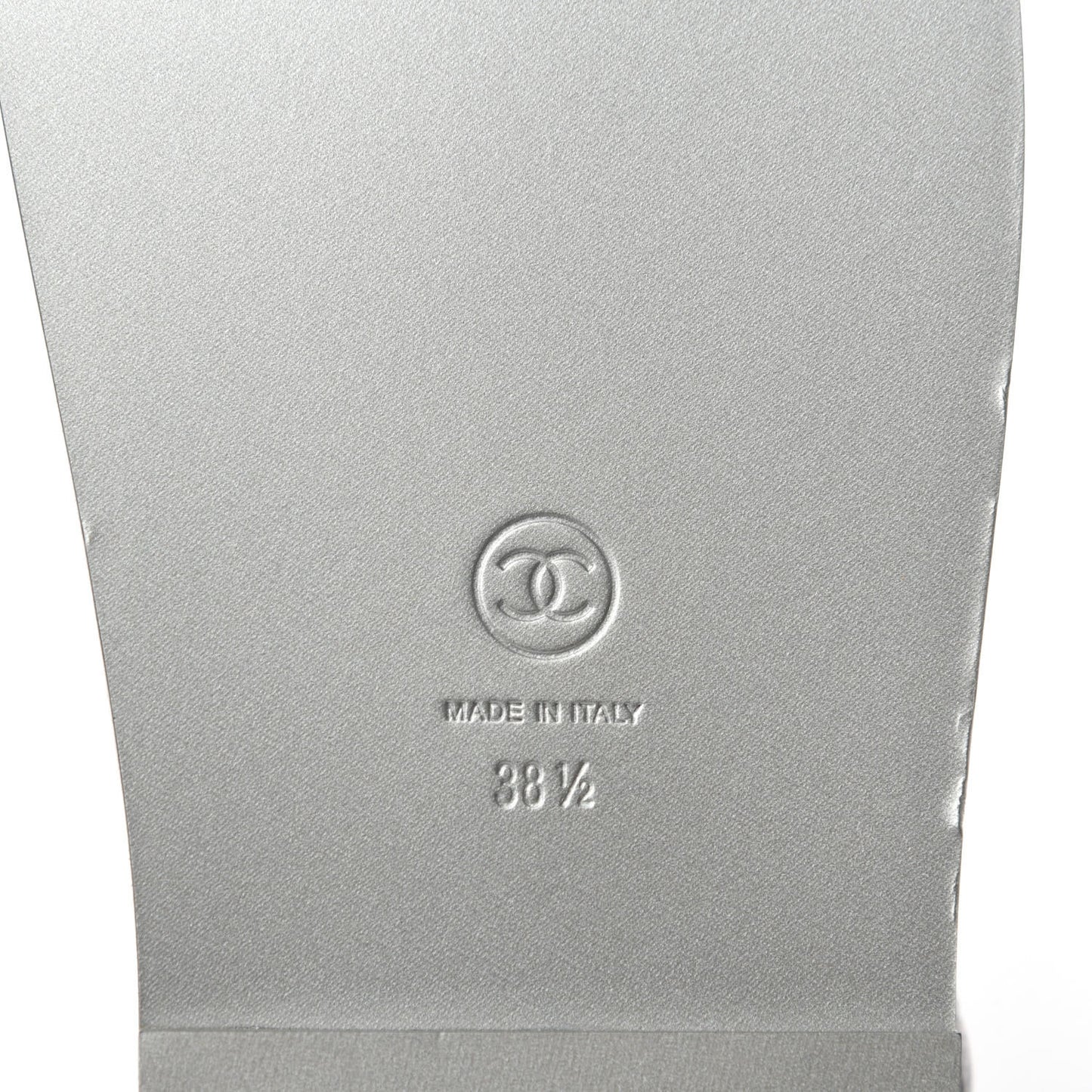 Iridescent Lambskin Velcro Dad Sandals 38.5 Silver