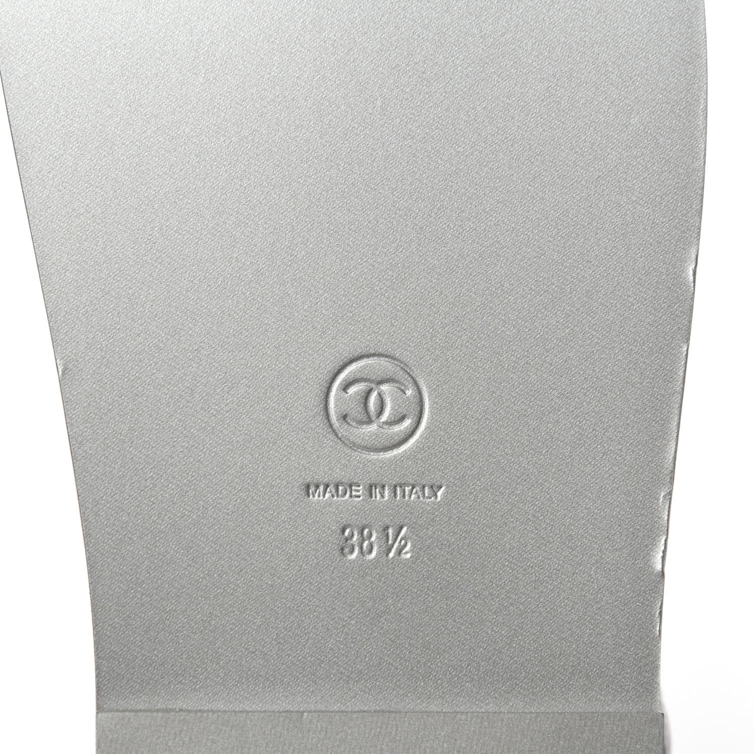 Chanel Iridescent Lambskin Velcro Dad Sandals 38.5 Silver 6 of 9