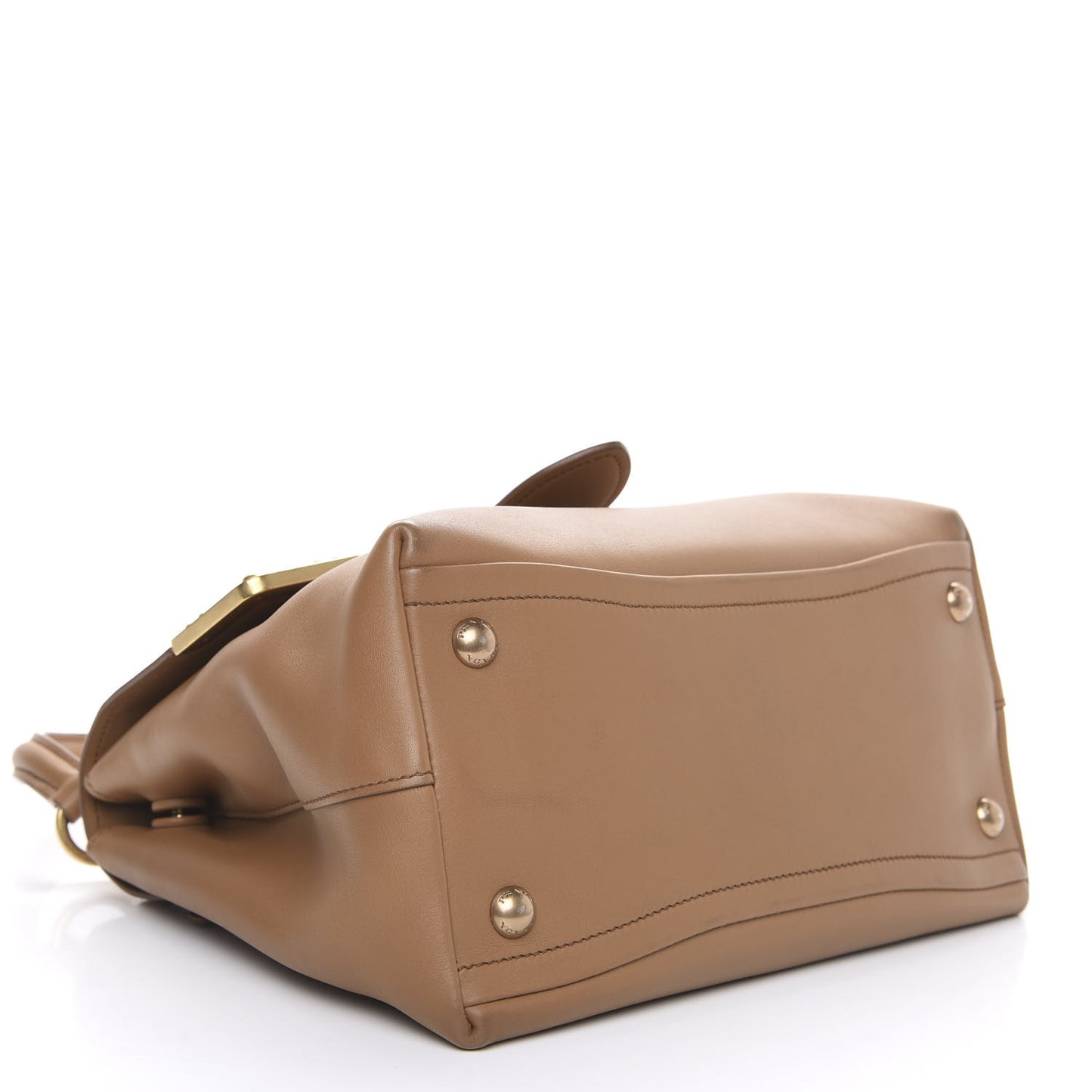 City Calfskin Cahier Top Handle Bag Caramel
