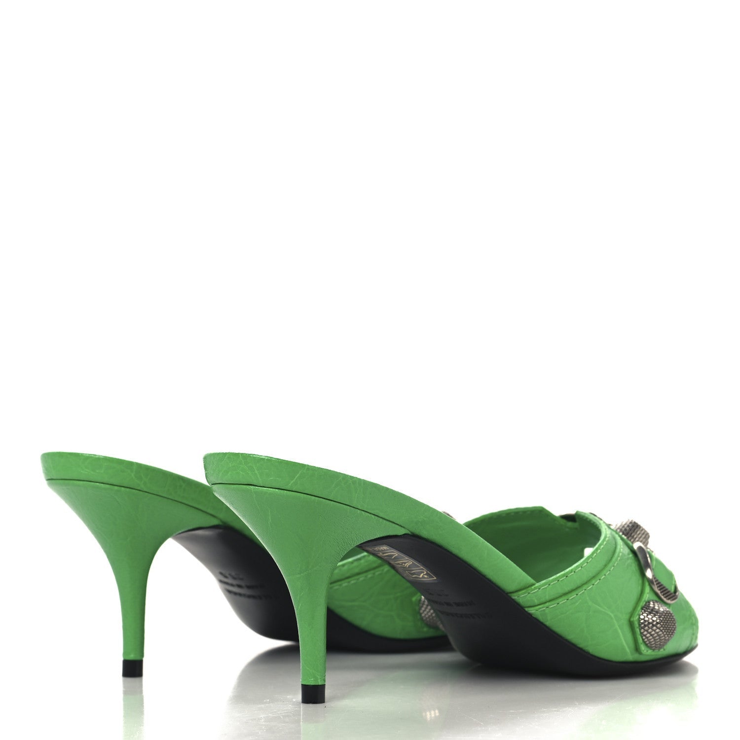 Balenciaga Agneau Arena Cagole 50mm Slide Sandals 36.5 Vivd Green 5 of 7