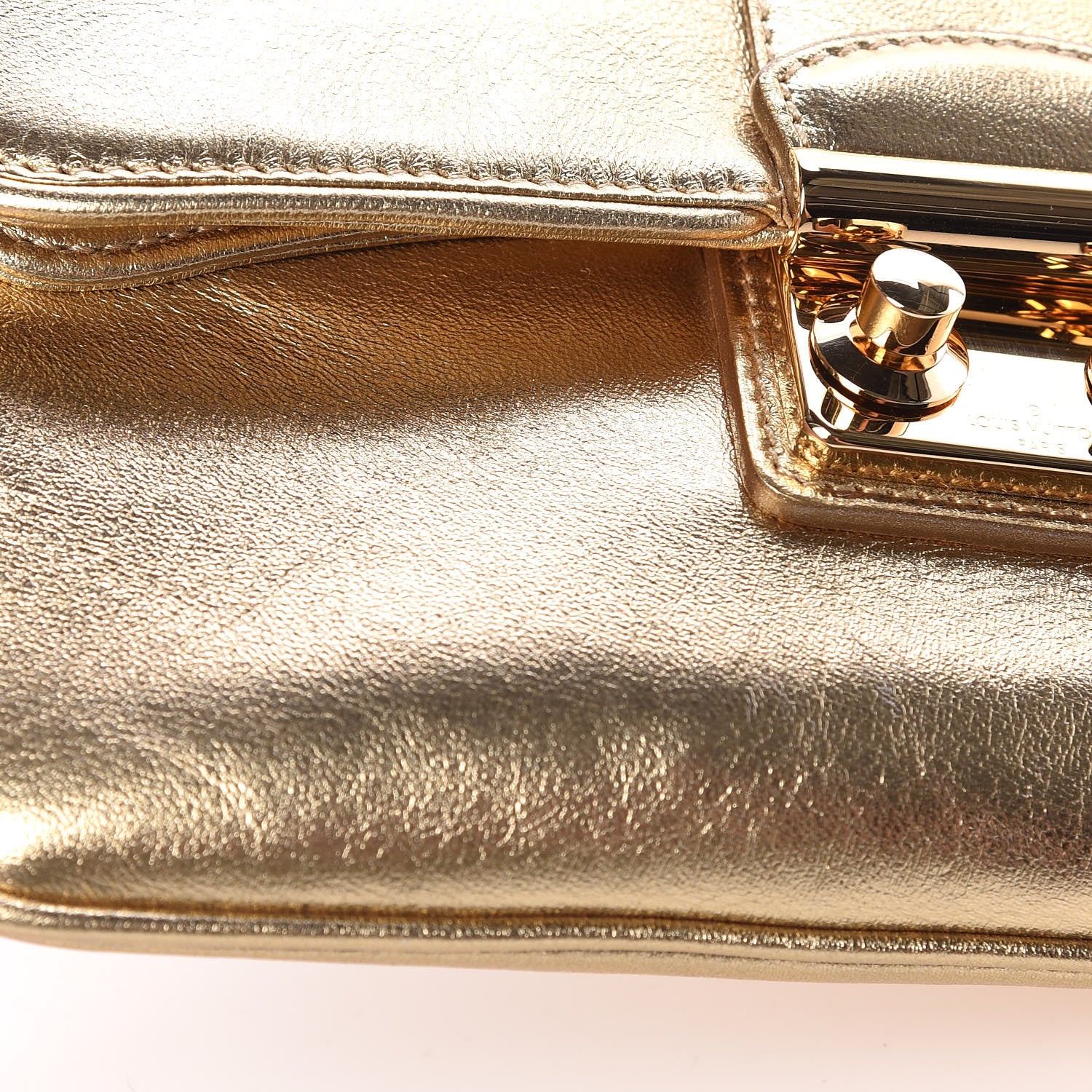 Louis Vuitton Metallic Lambskin SC Slim Clutch Gold 8 of 11