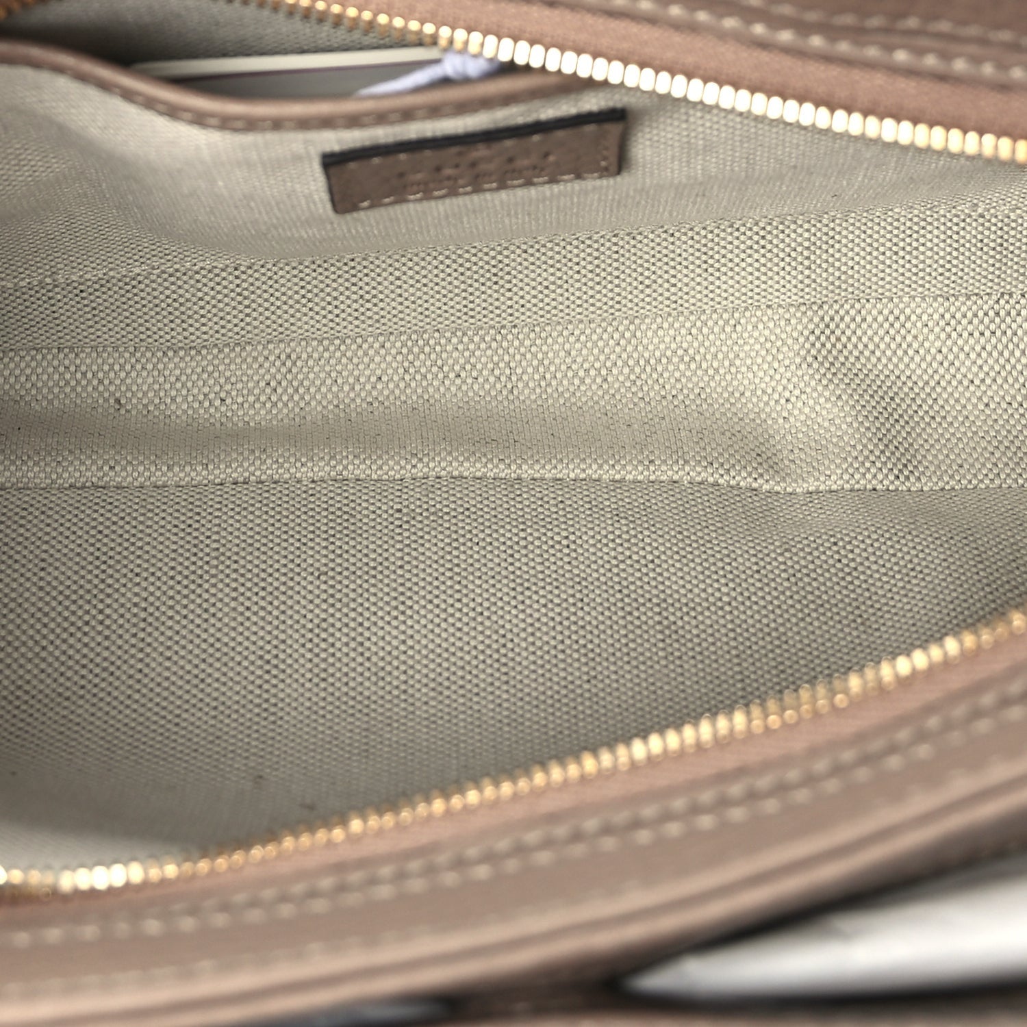 Gucci GG Grainy Calfskin Emblem Shoulder Bag  Taupe 4 of 8