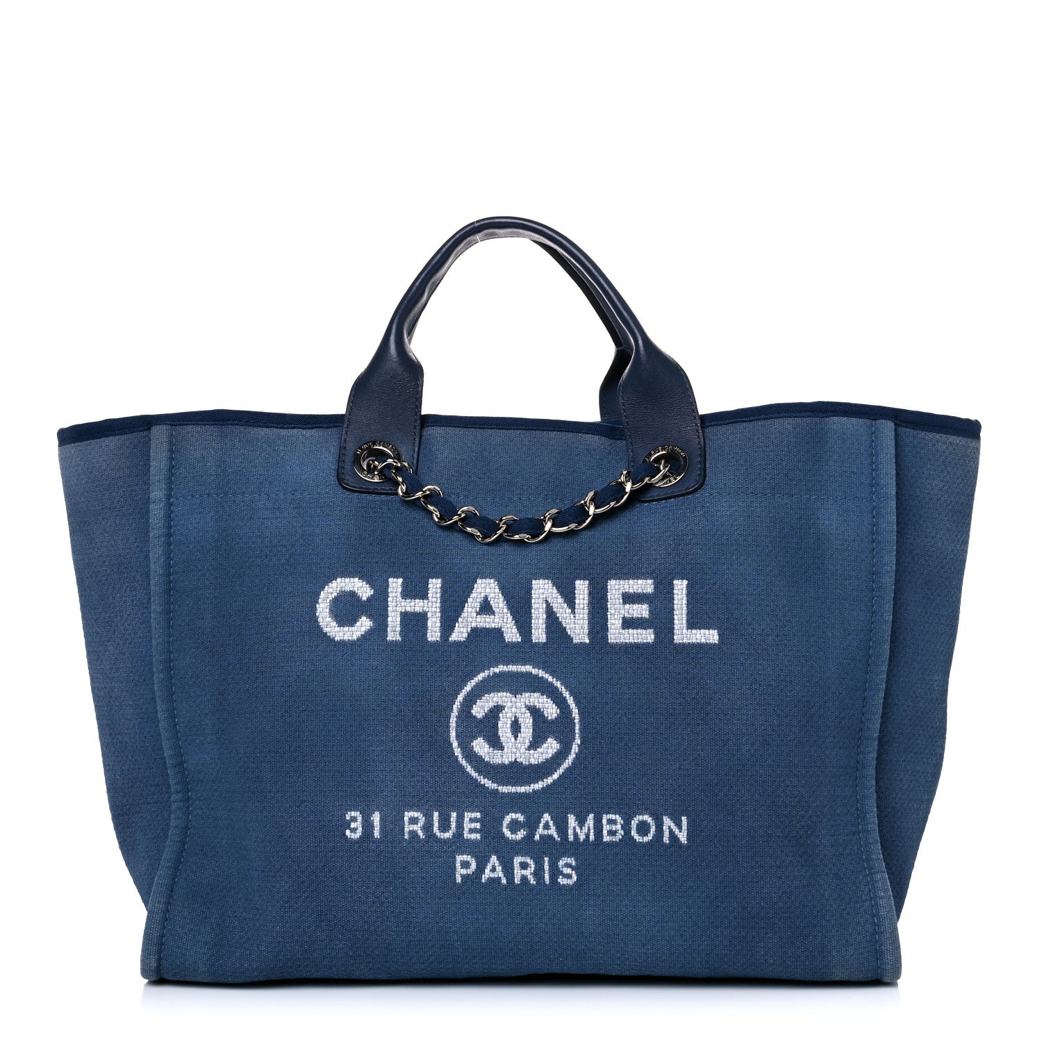 Chanel Canvas Medium Deauville Tote Blue 1 of 27