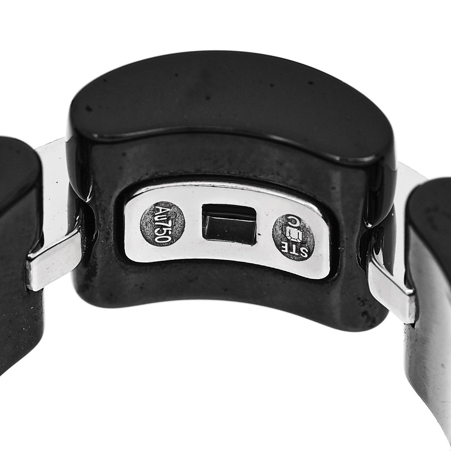 18K White Gold Diamond Black Ceramic Medium Ultra Ring 54 6.75