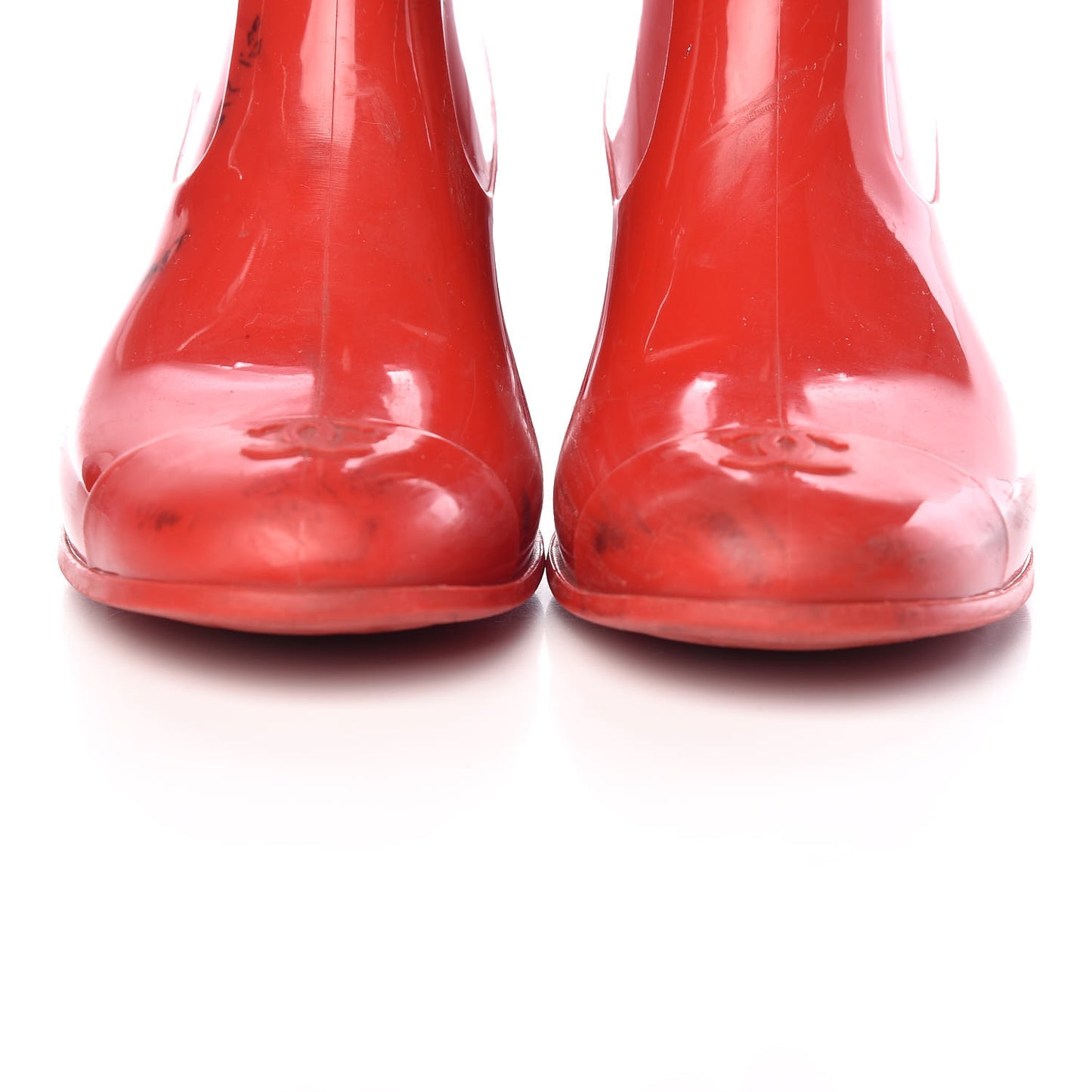 Rubber Camellia Rain Boots 37 Red