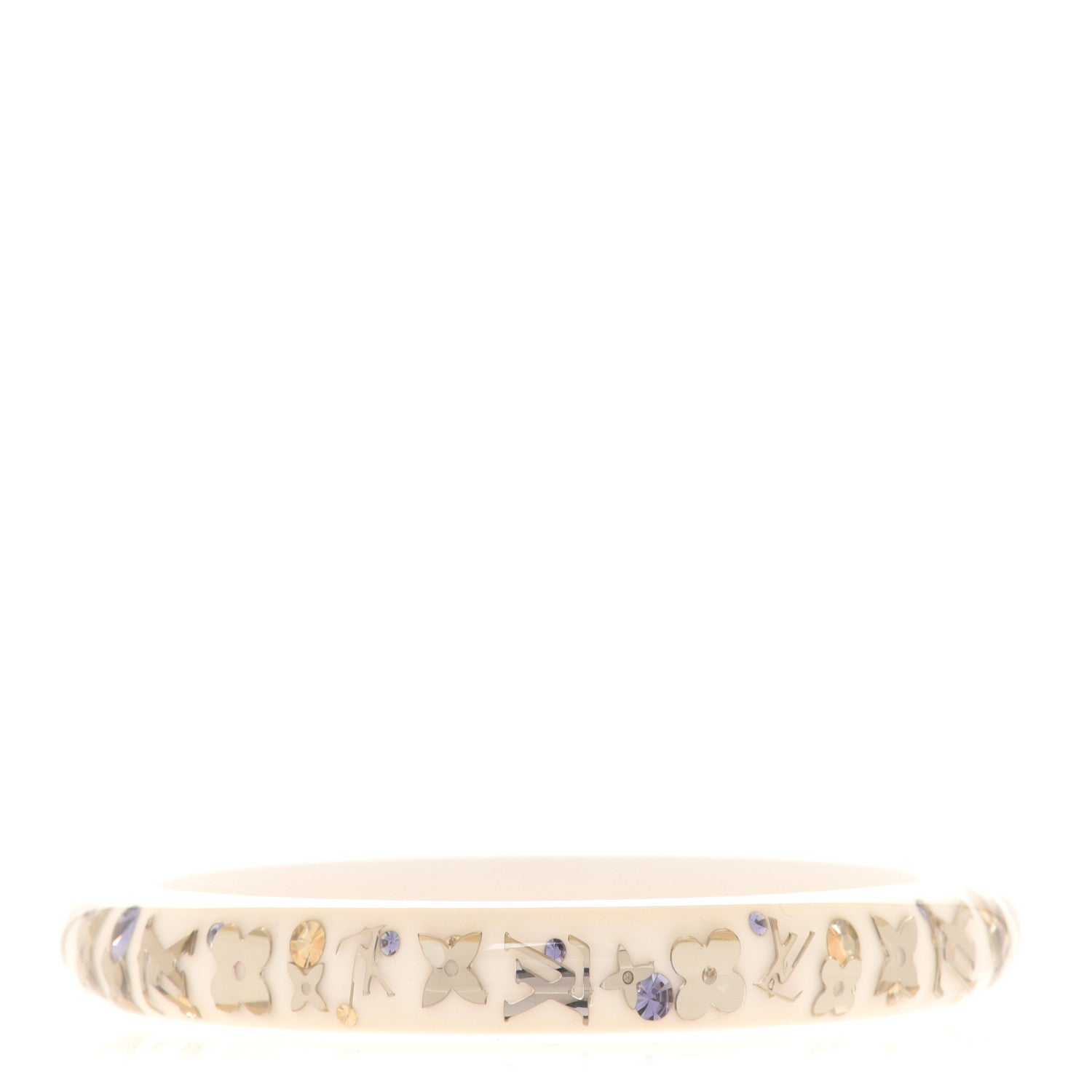 Louis Vuitton Resin Swarovski Medium Inclusion Bracelet PM White 1 of 5