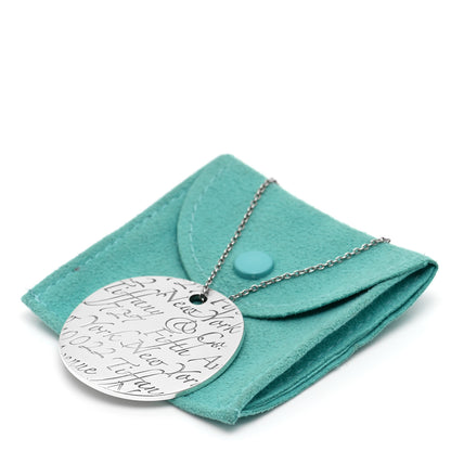 Tiffany Sterling Silver Notes Round Pendant Necklace 6 of 6