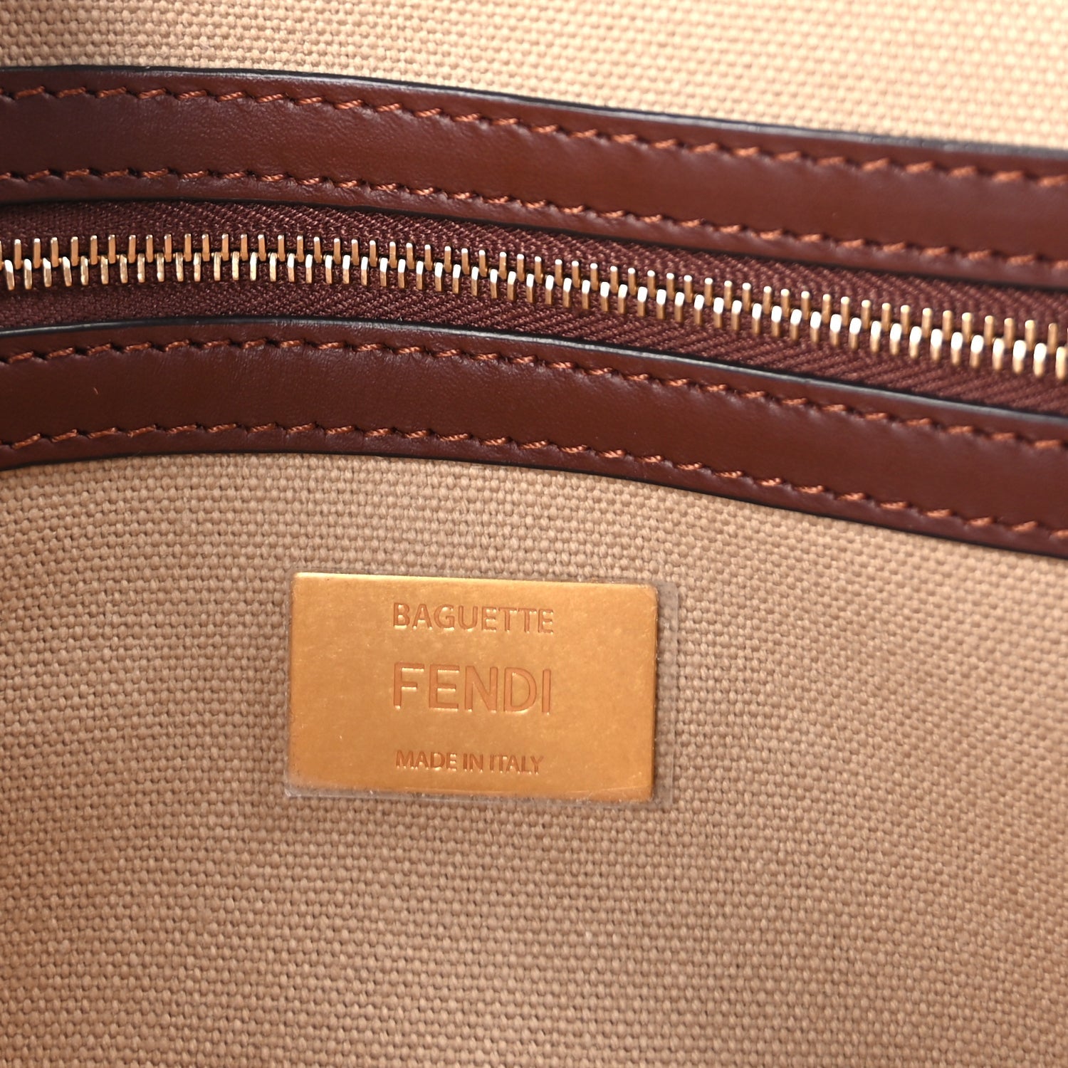 Fendi Sardinian Jacquard Vitello King FF 1974 Embroidered Baguette  Sand Ghianda 5 of 8