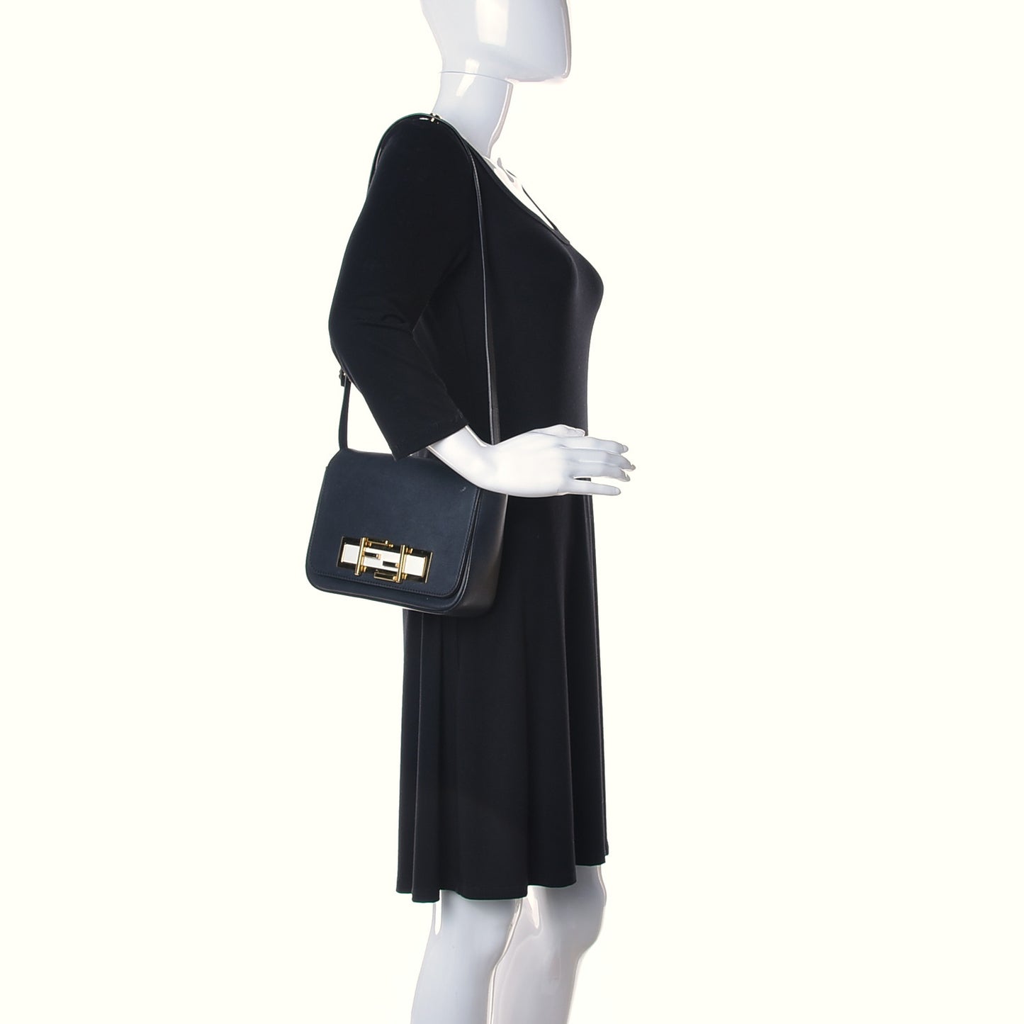 Vitello Dolce Baguette Shoulder Bag Black