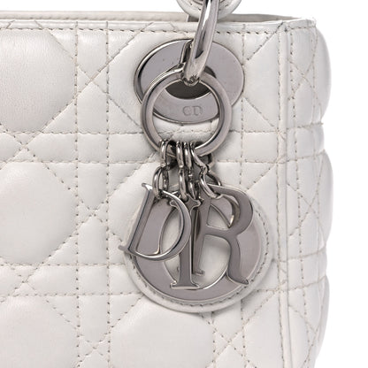 Christian Dior Lambskin Cannage Mini Lady Dior White 9 of 14