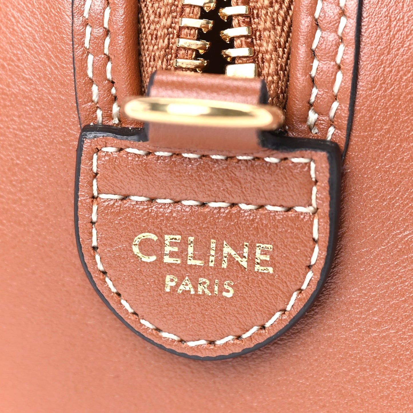 Smooth Calfskin Triomphe Small Boston Bag Tan
