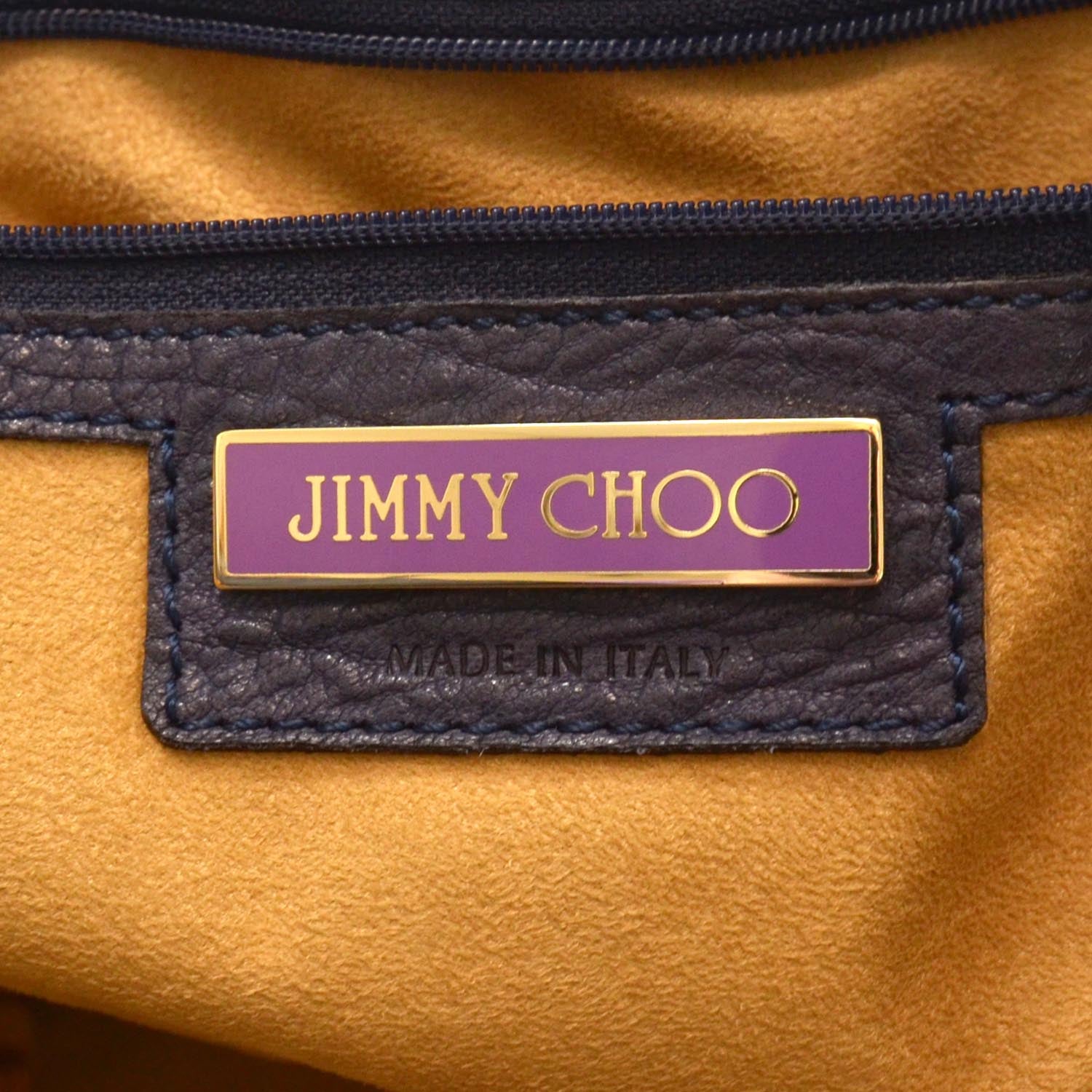 Jimmy Choo Drummed Leather XL Ramona Navy 6 of 7