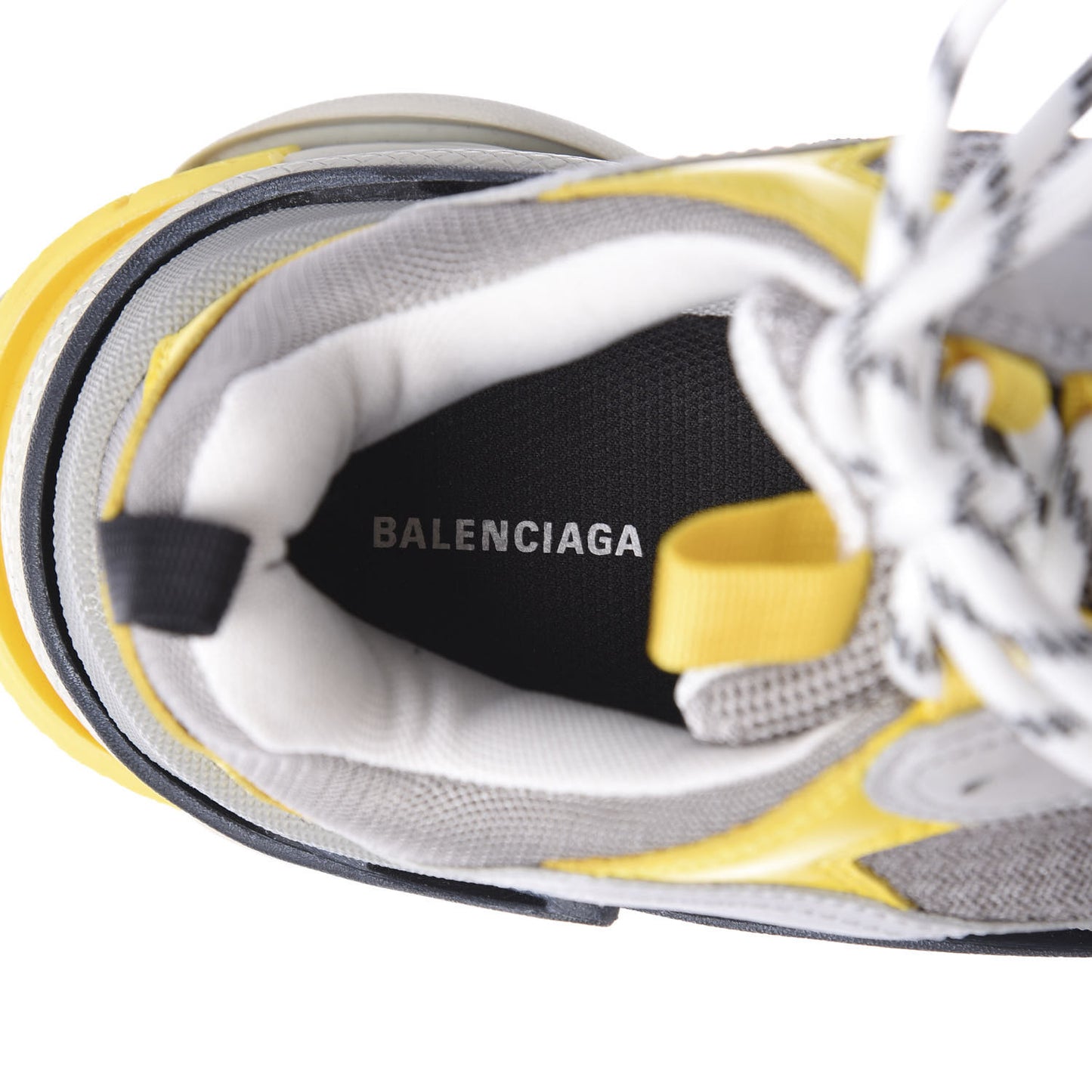 Fabric Mesh Womens Triple S Sneakers 39 Yellow Grey White