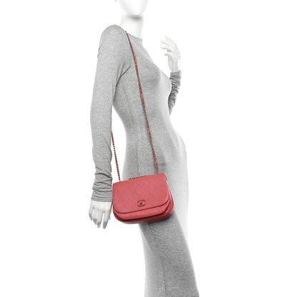 Chanel Calfskin Stitched Small Flap Bag Pink 2 of 11