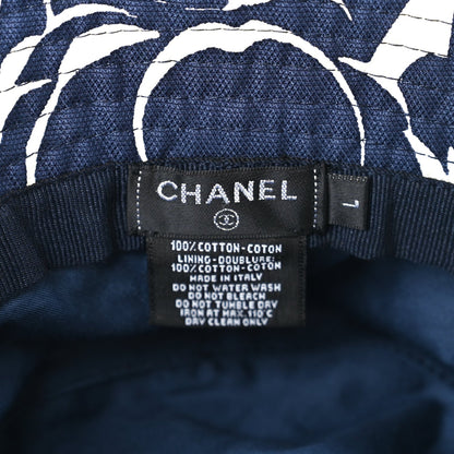 Chanel Cotton Canvas Bucket Hat L Navy Ivory 8 of 8