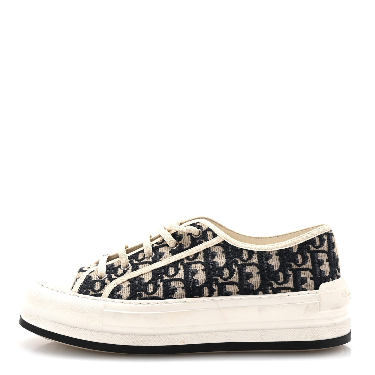 Christian Dior Canvas Oblique Walk'N'Dior Low Top Sneakers 41 Deep Blue 1 of 7