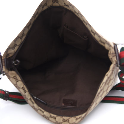 Gucci Monogram Web Medium Flat Messenger Bag Brown 5 of 17
