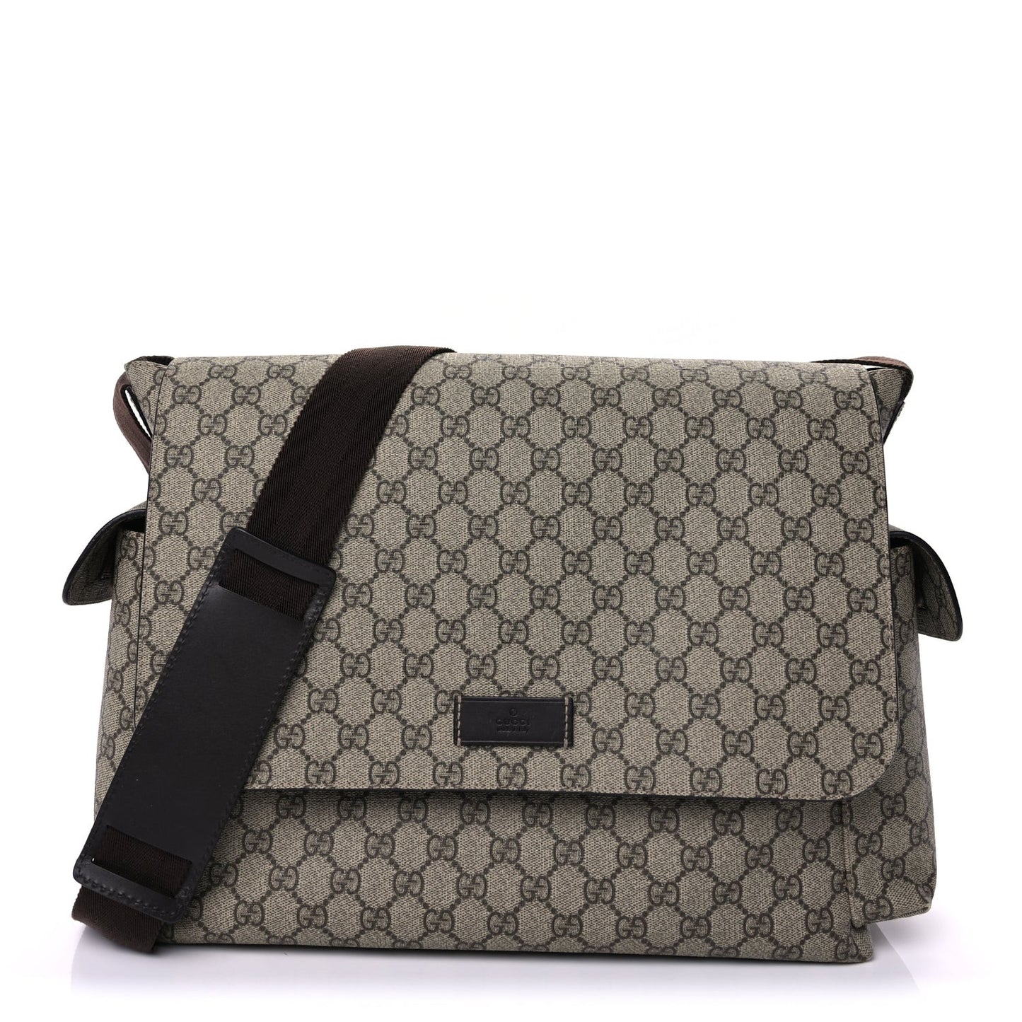 GG Plus Monogram Messenger Diaper Bag  Dark Brown