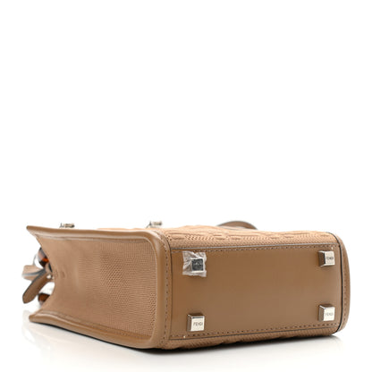 Fendi Technical Fabric Vitello Ceylon Plexiglass FF Mini Fendi Sunshine Shopper Tote Sand 4 of 10