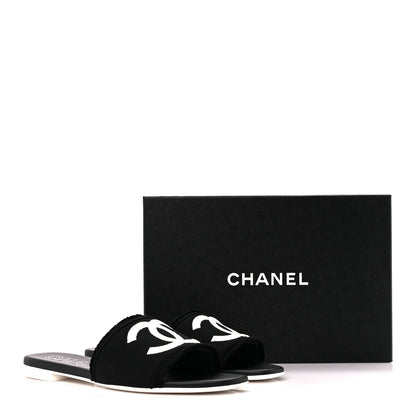 Chanel Jersey Knit CC Mules 40 Black 10 of 10