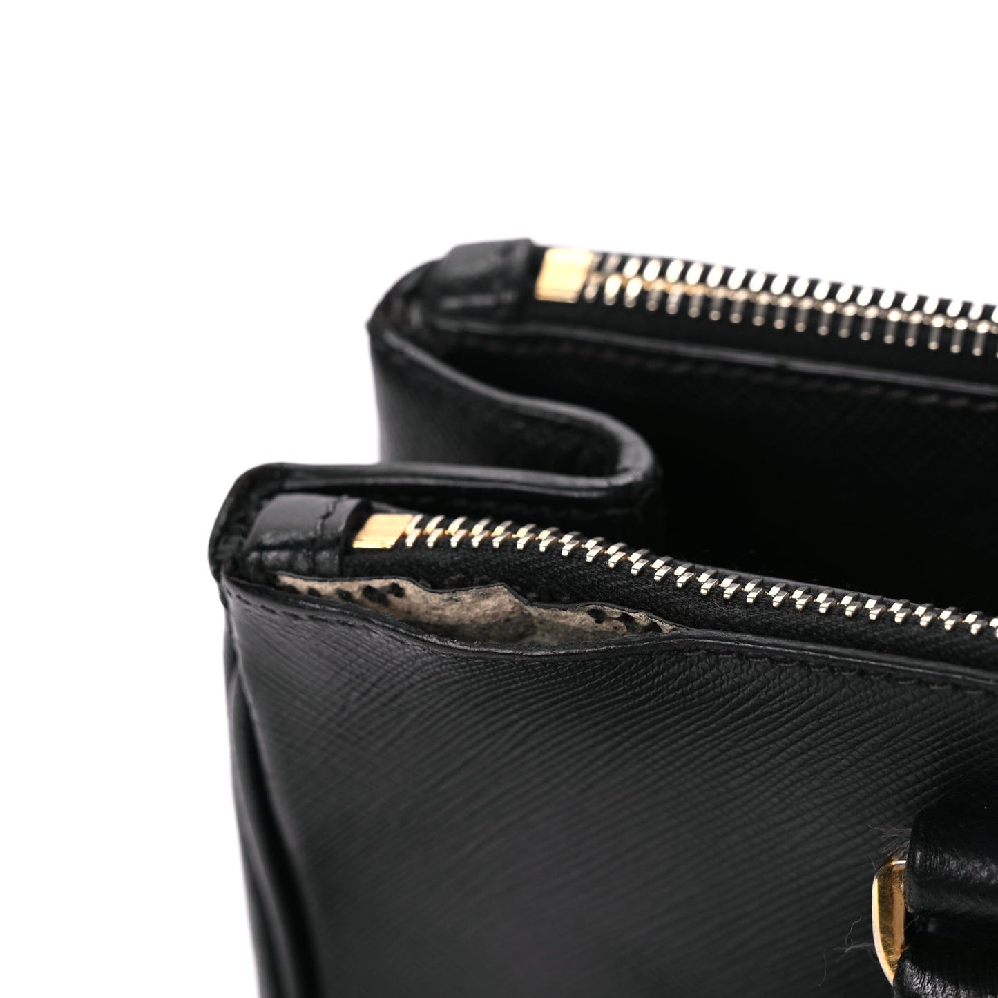 Saffiano Small Galleria Double Zip Tote Black
