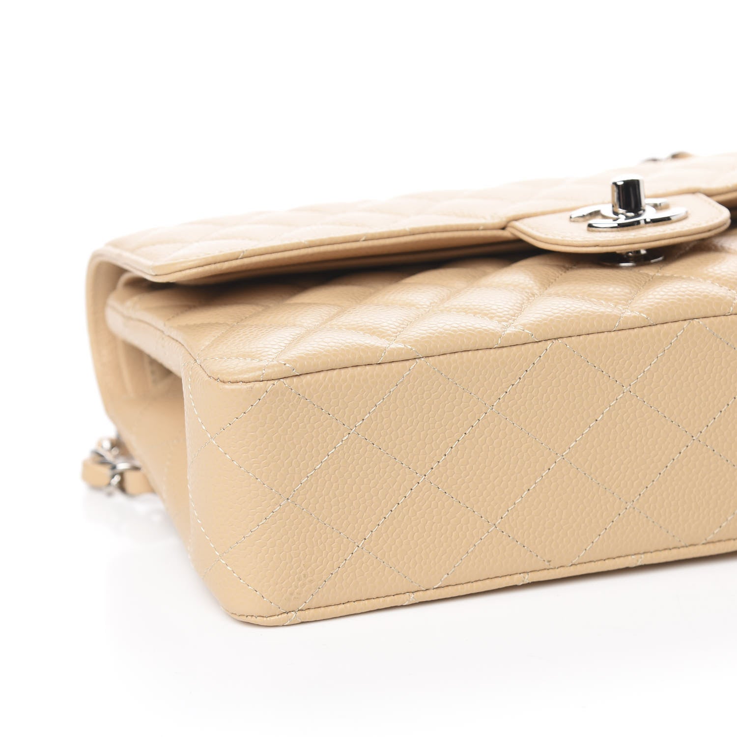 Chanel Caviar Quilted Medium Double Flap Beige 10 of 11