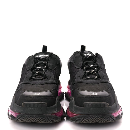 Balenciaga Fabric Mesh Clear Sole Mens Triple S Sneakers  Black Pink Neon 3 of 10