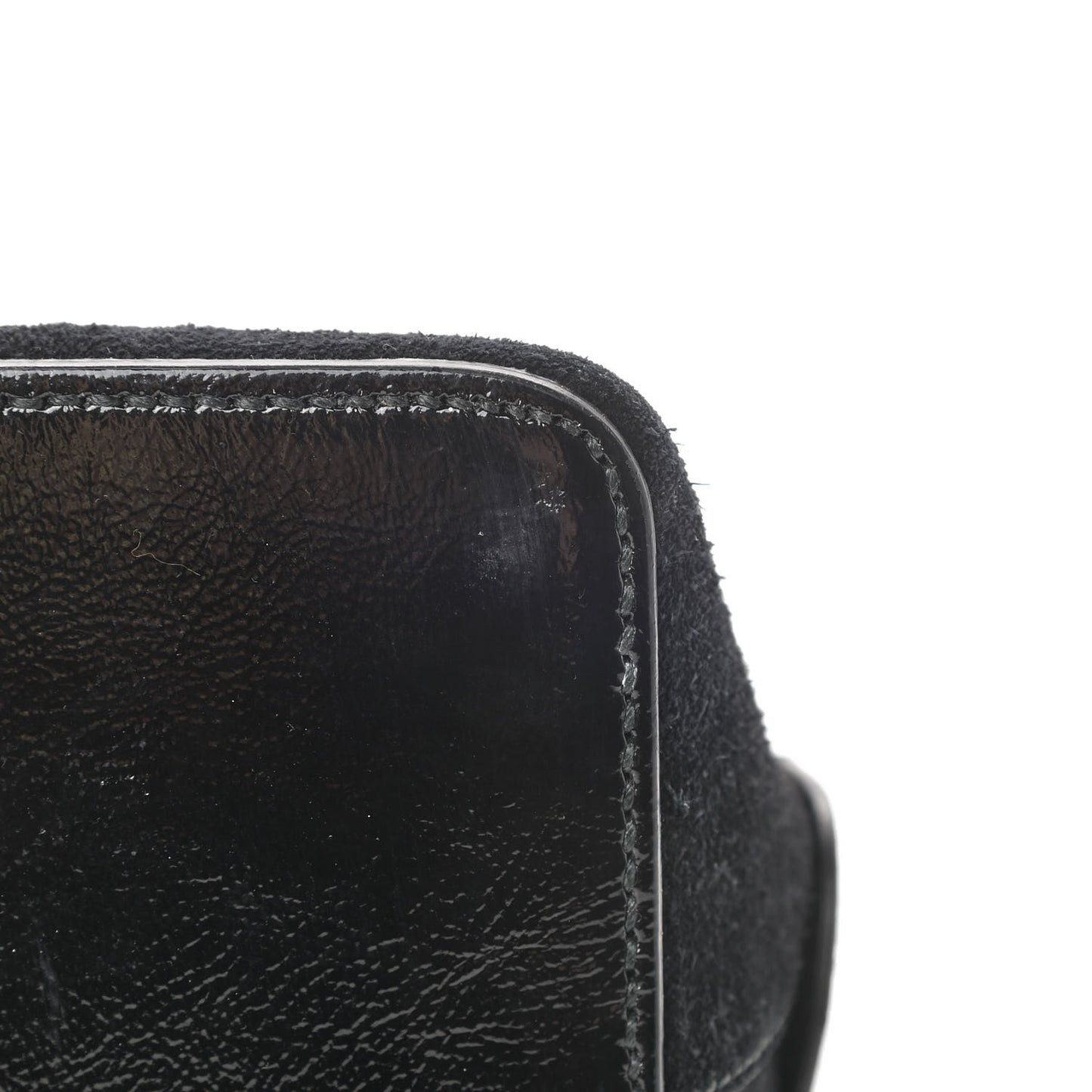 Suede Patent GG Web Medium Ophidia Top Handle Dome Bag Black