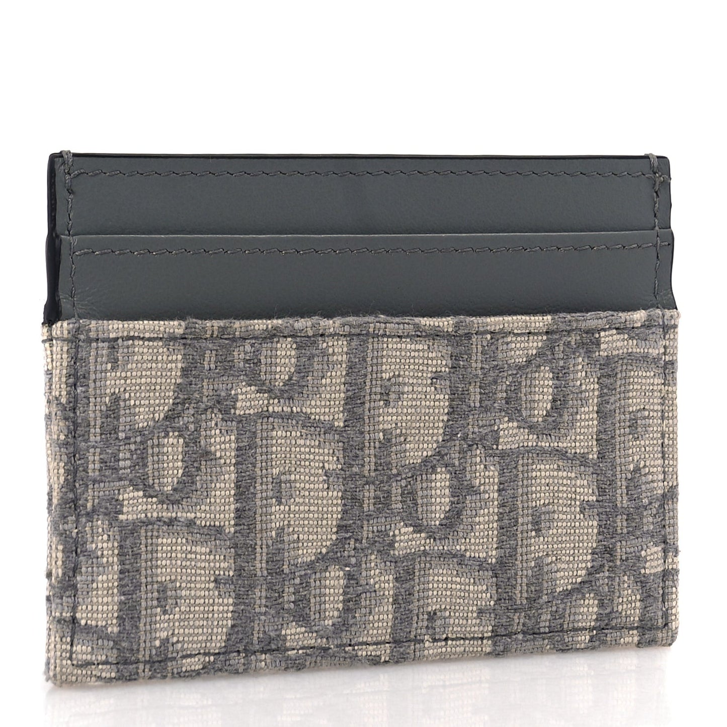 Oblique Calfskin 30 Montaigne Freesia Card Holder Grey