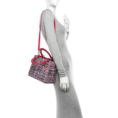 Christian Dior Tweed Medium Lady Dior Pink Multicolor 2 of 11